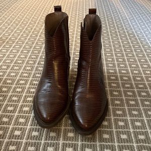 Brown snakeskin Wonders Ankle Boots